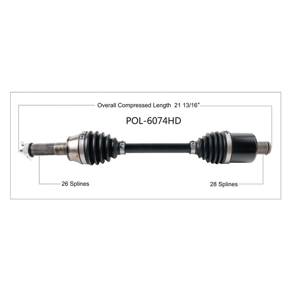 TrakMotive Essieu HD complet pour Polaris Arrière droit, Arrière gauche 216715