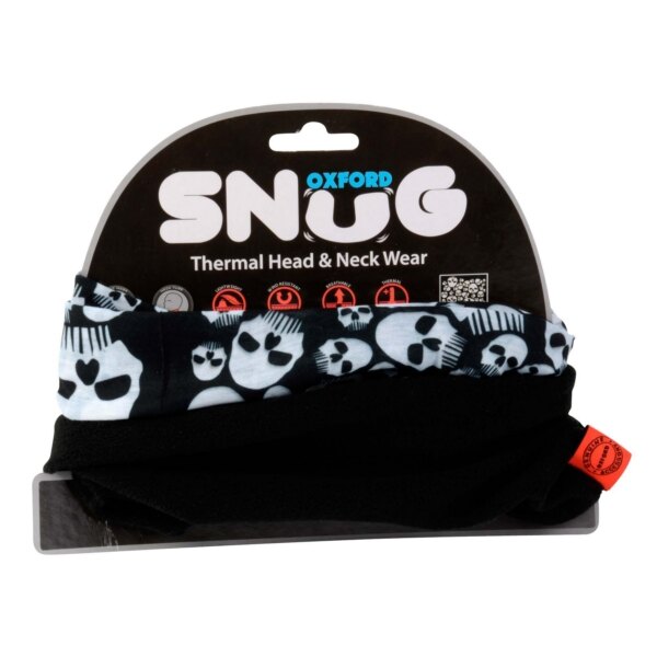 OXFORD PRODUCTS Snug Head & Neck Tube Black, White Skulls