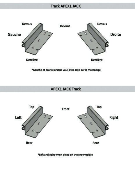 Seat Jack Slide Rail Kit Apex Black Fits Yamaha