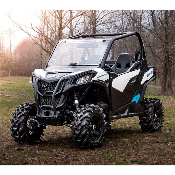 Pare-brise rabattable Super ATV compatible avec Can am Polycarbonate XR Optic Revêtement dur Rocker