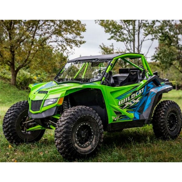 Pare-brise rabattable Super ATV compatible avec Can am Polycarbonate XR Optic Revêtement dur Rocker