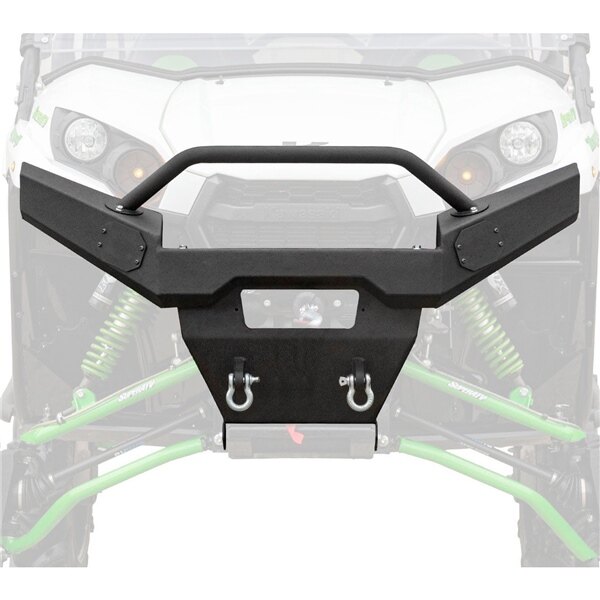 Super ATV Winch Ready Bumper Front Steel, Diamond texture Fits Kawasaki