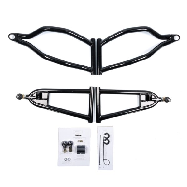 Super ATV High Clearance A Arm Fits Polaris 2 pairs Courez jusqu'à 30″ pneus et pas besoin de kit de levage Noir 1.5″ Décalage avant Inférieur Avant, Supérieur avant +2″ to 3″ +1.5″