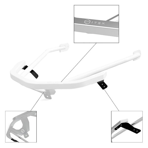 ITEK Polaris Pare-chocs avant avant en aluminium pour Polaris Blanc