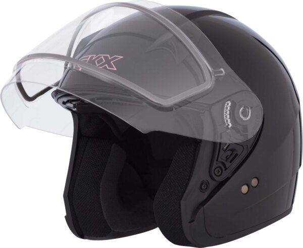 CKX Casque Ouvert VG977, Double Bouclier Solide d'Hiver XS Noir