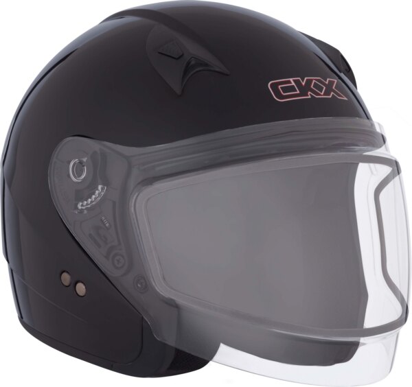 CKX Casque Ouvert VG977, Double Bouclier Solide d'Hiver XS Noir