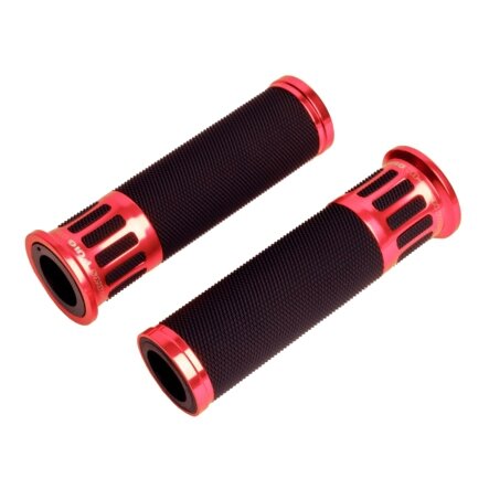 PUIG Racing Grips Red 119 mm Rubber, Aluminum Open