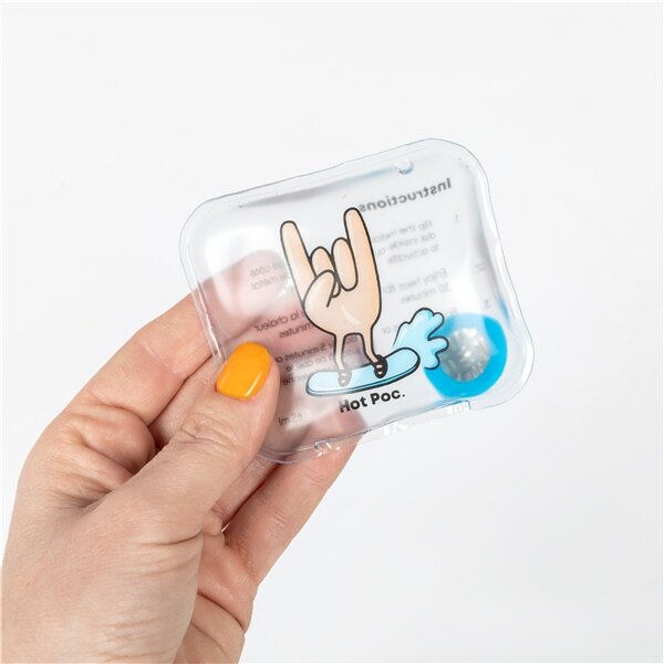 Kit de 4 chauffe-mains Hot Poc comprenant 4 illustrations Hot Poc Ski/Randonnée/Surf/Neige régulières + disque en silicone 30 minutes