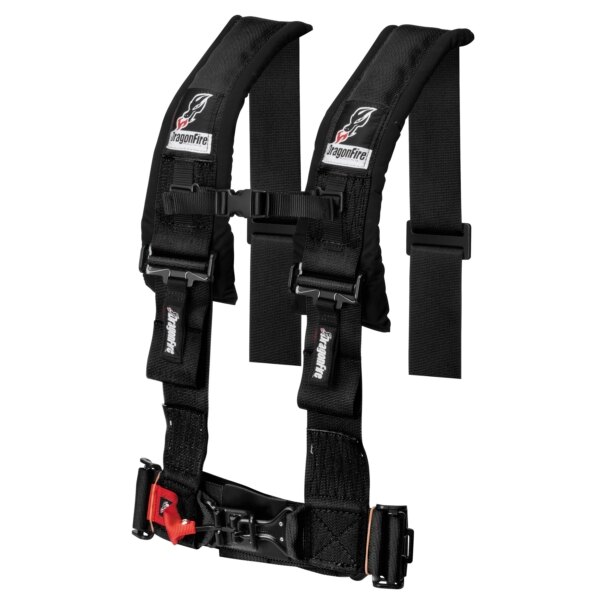 Dragon Fire Racing H Style 4 Point Harness Quick Release Black 3″