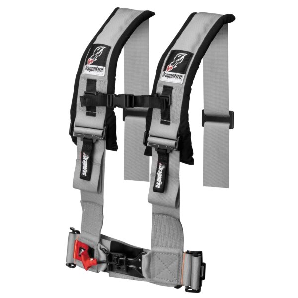 Dragon Fire Racing H Style 4 Point Harness Quick Release Gray 3″