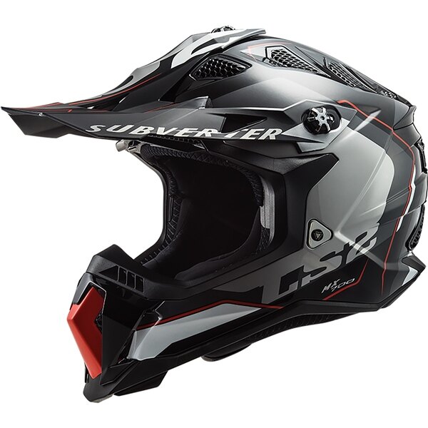 LS2 Subverter Evo Off Road Helmet Arched Without Goggle M Black, Red, White