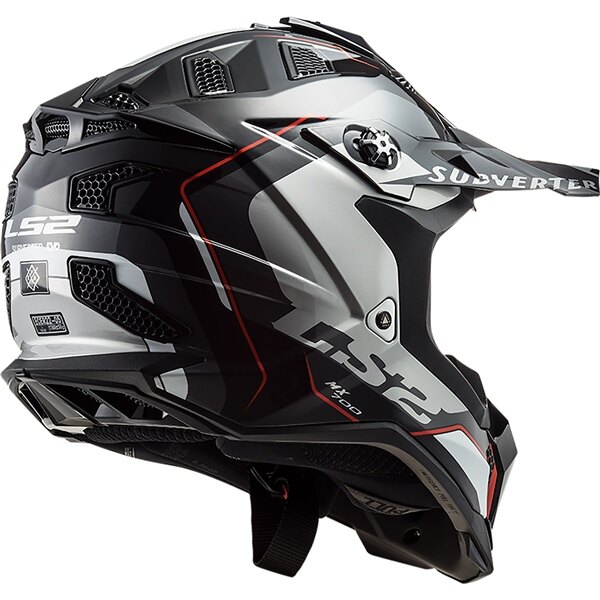 LS2 Subverter Evo Off Road Helmet Arched Without Goggle M Black, Red, White