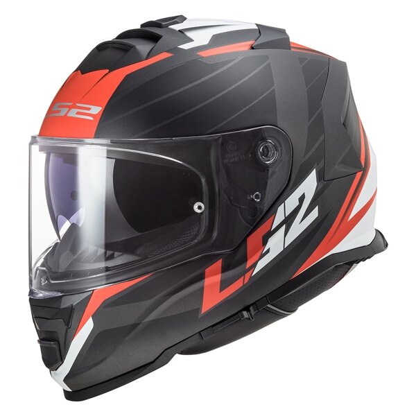 LS2 Assault Casque Intégral Nerve Summer S Noir Mat, Rouge