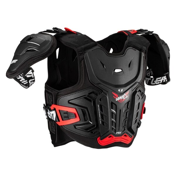 LEATT 4.5 Pro Junior Plastron Junior S/M Noir, Rouge