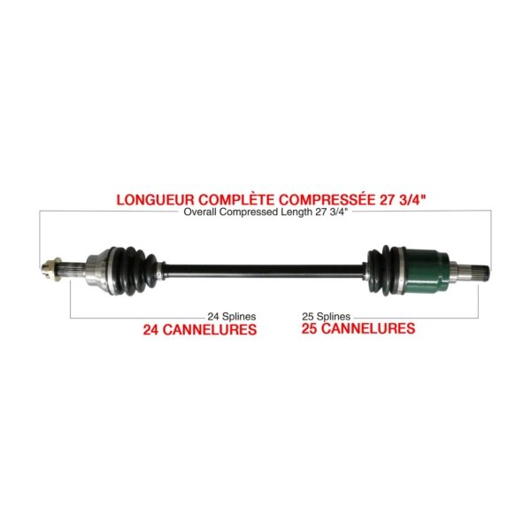 Kimpex Complete Axle Fits Honda Front left HON 7014K