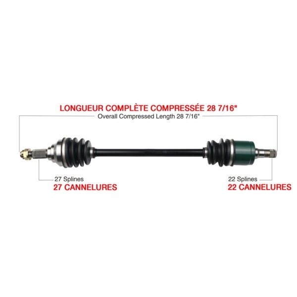 Kimpex Essieu complet pour John Deere avant gauche JDR 7002K