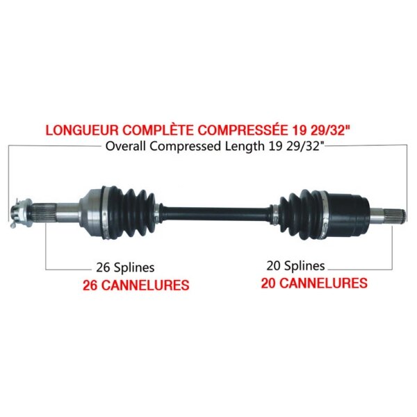 Kimpex Complete Axle Fits Honda Front right HON 7029K