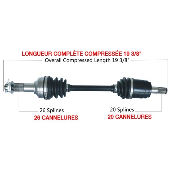 Kimpex Complete Axle Fits Honda Front left HON 7030K