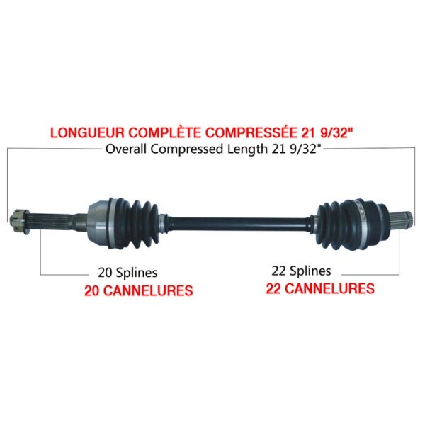 Kimpex Complete Axle Fits Polaris Front left, Front right POL 7053K