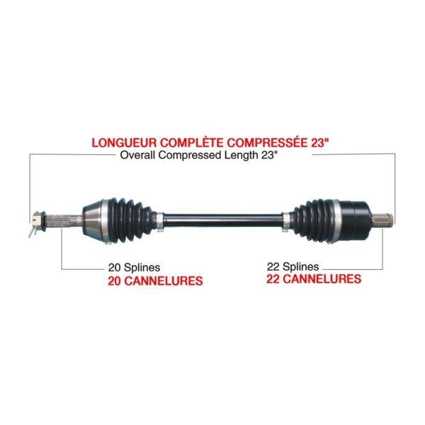 Essieu complet Kimpex HD pour Polaris Avant gauche, Avant droit POL 6037HDK