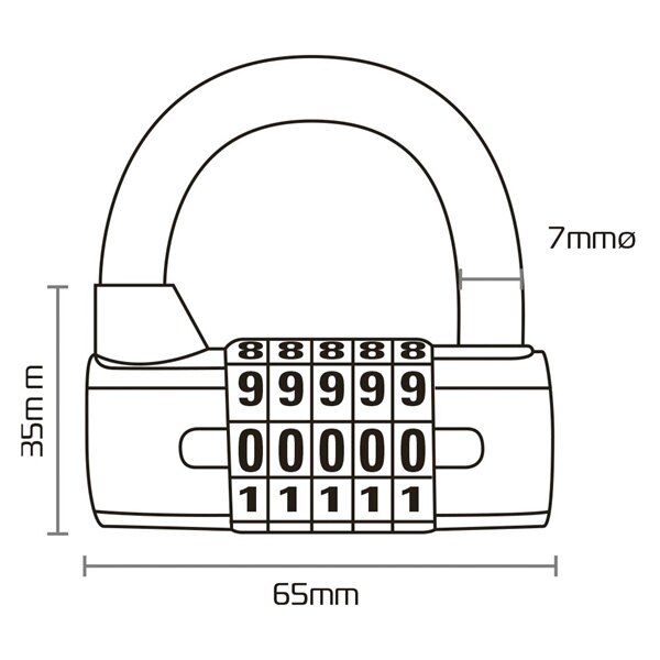 Oxford Products 5 Digit Combination Padlock