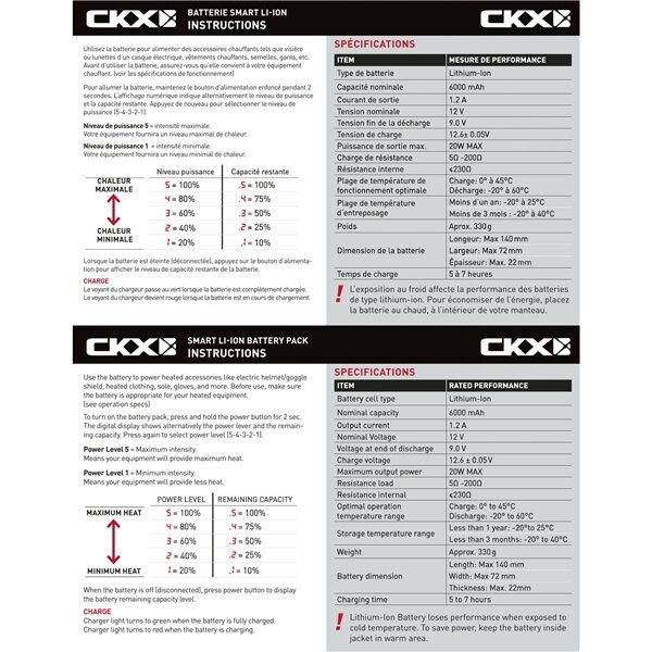 CKX Batterie 6000 mAh pour lunettes électriques