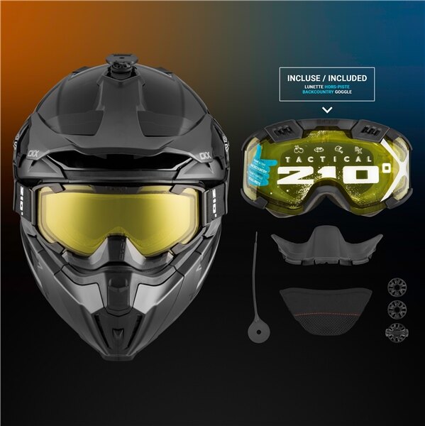 CKX Titan Original Helmet Trail and Backcountry Solid Included 210Â° Goggles