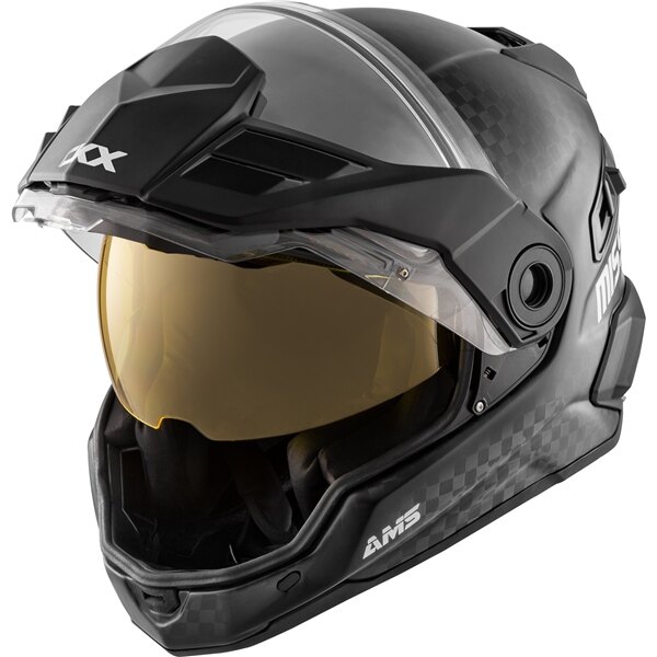 CKX Casque Intégral Mission AMS Carbon Solid Winter Double Shield XS Jaune Carbone