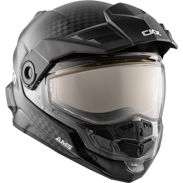 Casque intégral CKX Mission AMS Carbon Solid Winter Double Shield 3XL Carbon Yellow