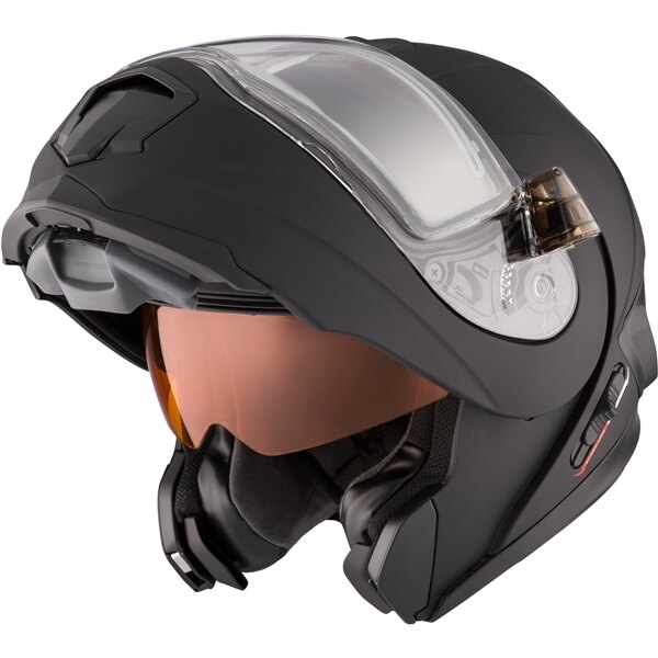 Casque modulaire CKX Tranz 1.5 AMS Solid Electric Double Shield L Noir mat