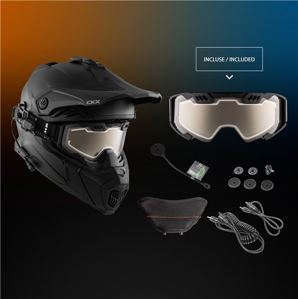 CKX Titan Electric Air Flow Backcountry Helmet, Winter Solid Included 210Â° Goggles XS Matte Black