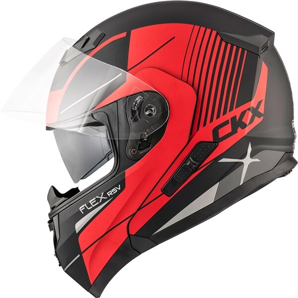 Casque modulaire CKX Flex RSV, Summer Tempo 3XL, rouge mat