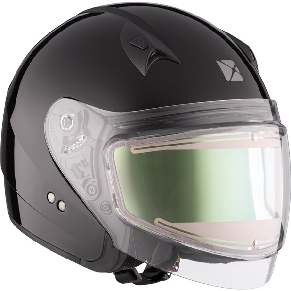 CKX VG977 Casque Ouvert, Double Bouclier Électrique Solide D'hiver S Noir