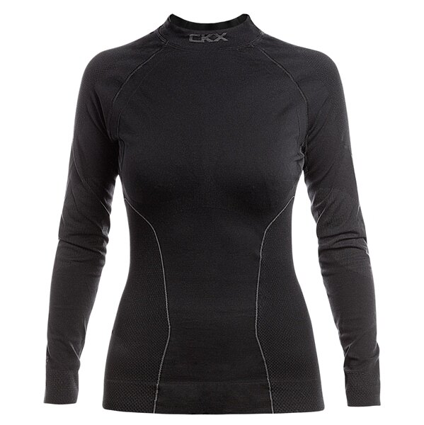 CKX Thermo Sous-vêtements, femme Haut manches longues Femme S/M Noir, Gris