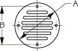 SEA DOG Couvercle de vidange avec grille d'aération Acier inoxydable Argent 2 3/4″ 3 1/4″ 2.11 in²