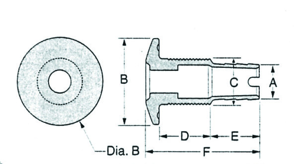 Attwood Straight Thru Hull 2 1/2″ 1 1/8″ 1″