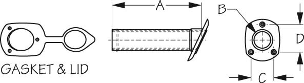 SEA DOG Support de canne encastré avec capuchon