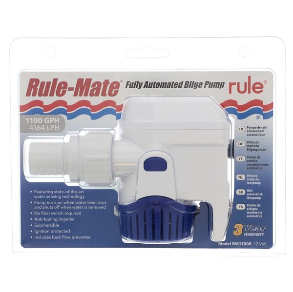 JABSCO RULE Rule Mateâ?¢ Fully Automated Bilge Pumps 1100 GPH 5 A 1 1/8â³