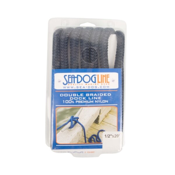 Ligne de quai en nylon double tressé SEA DOG 20 pi 1/2 ? Nylon Double Tressé Bleu Marine