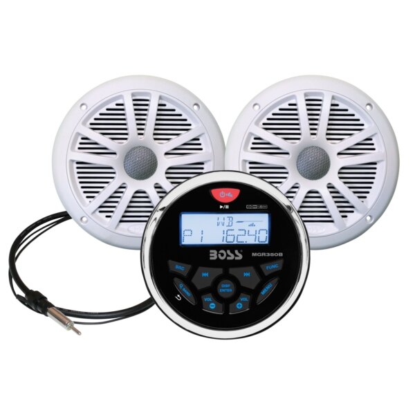 Boss Audio Kit Récepteur Audio avec Haut-Parleur Blanc Marine 2 180 W