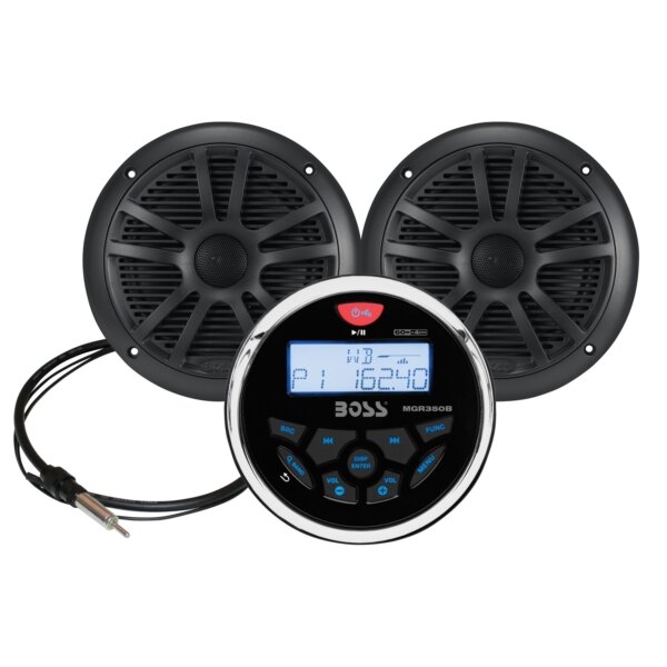 Boss Audio Kit Récepteur Audio avec Haut-Parleur Noir Marine 2 180 W