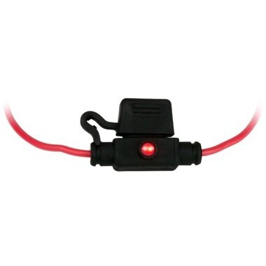 SEA DOG ATM Mini Fuse Holder Black with red wire