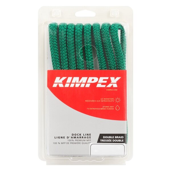 Ligne de quai en polypropylène multifilament Kimpex 10' 3/8 ? Polypropylène Multifilament Vert forêt