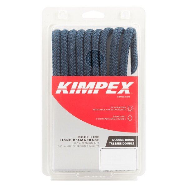 Ligne de quai en polypropylène multifilament Kimpex 10' 3/8 ? Polypropylène Multifilament Bleu marine