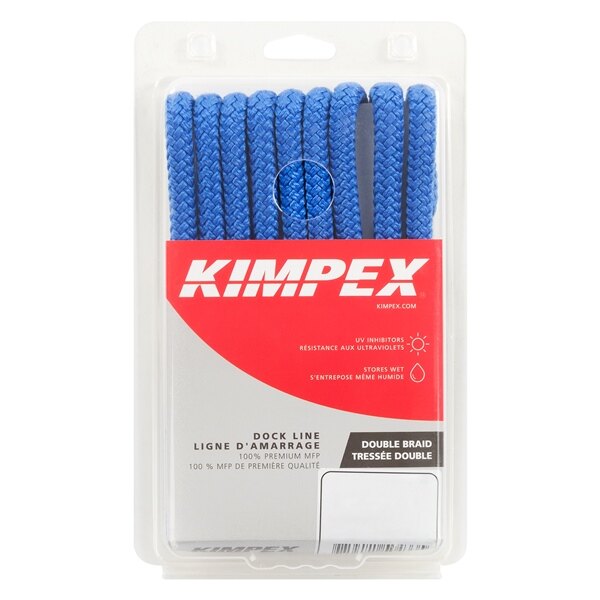 Ligne de quai en polypropylène multifilament Kimpex 10' 3/8 ? Polypropylène Multifilament Bleu roi