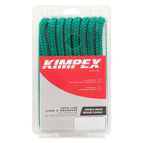 Ligne de quai en polypropylène multifilament Kimpex 15' 1/2 ? Polypropylène Multifilament Vert forêt