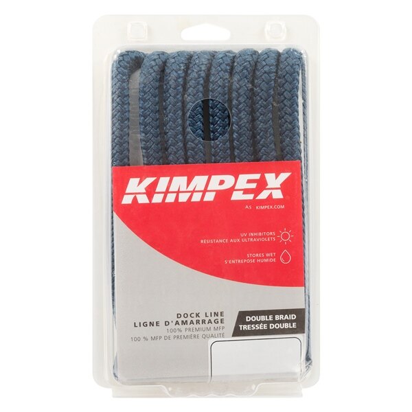 Ligne de quai en polypropylène multifilament Kimpex 15' 1/2 ? Polypropylène Multifilament Bleu marine