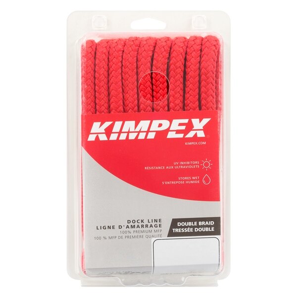 Ligne de quai en polypropylène multifilament Kimpex 15' 1/2 ? Polypropylène Multifilament Rouge