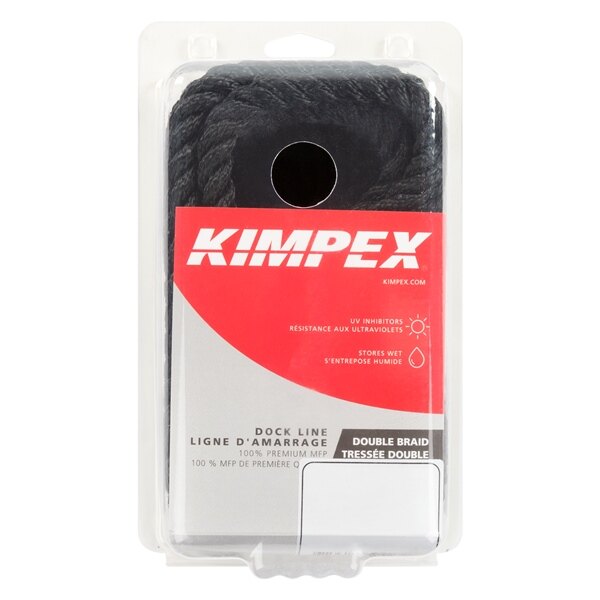 Kimpex 3 Strand Twisted Dock Line 25' 3/8? Nylon 3 Strand Twisted Black