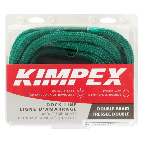 Ligne de quai en polypropylène multifilament Kimpex 30' 1/2 ? Polypropylène Multifilament Vert forêt